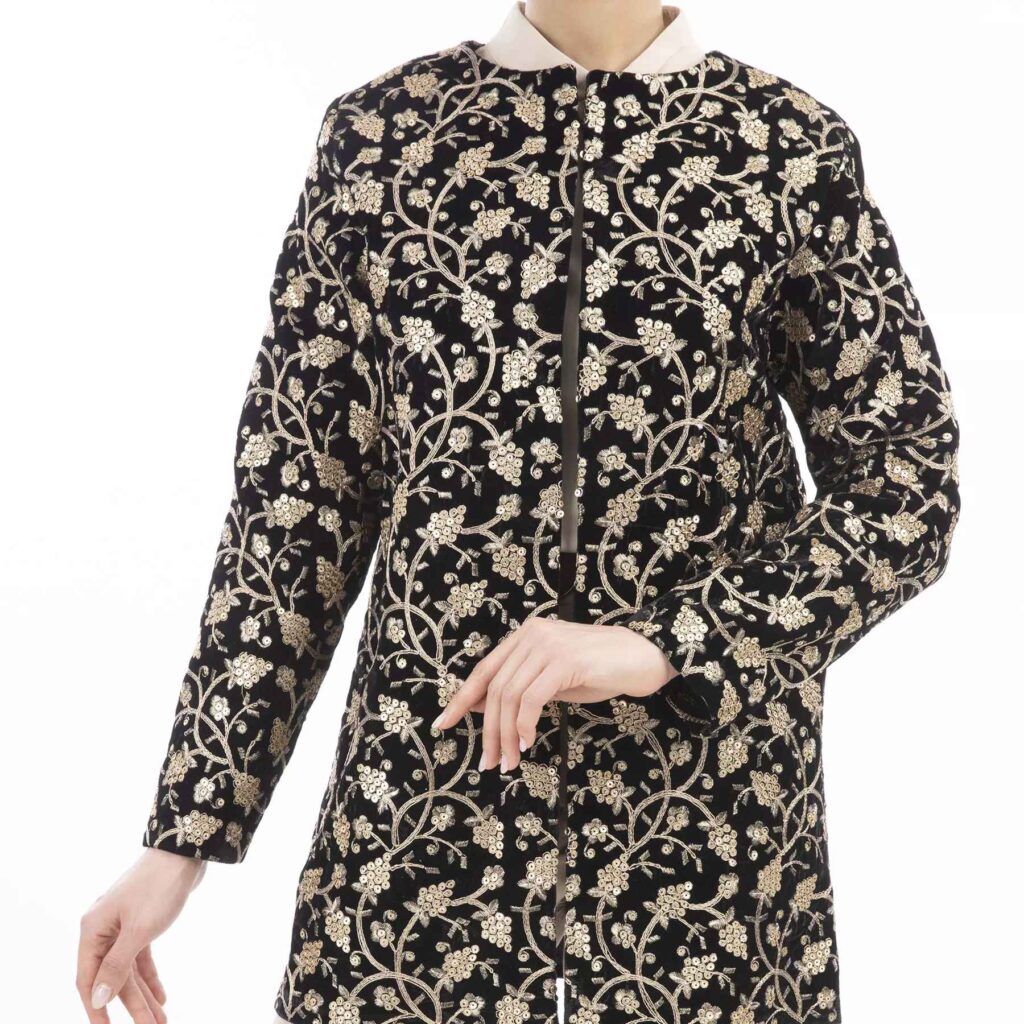 Manto persan brodé pour femmes modèle travail de sequins