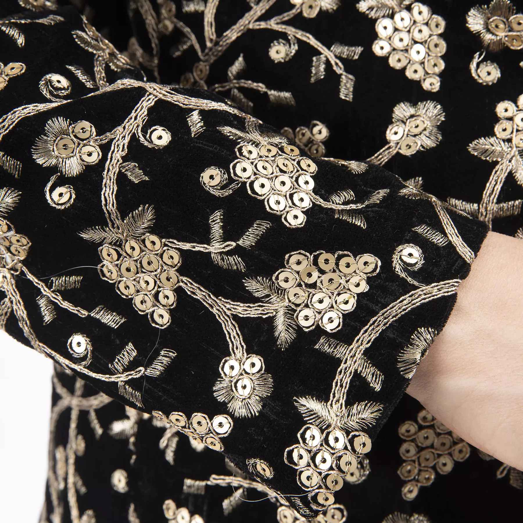 Manto persan brodé pour femmes modèle travail de sequins