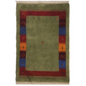 Tapis Gabbeh persan avec laine tissé à la main en Fars motifs animaliers