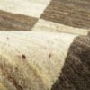 Tapis Gabbeh persan avec laine tissé à la main en Fars bordé marron