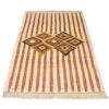 Tapis Gabbeh persan avec laine tissé à la main en Fars géométrique rayé crème