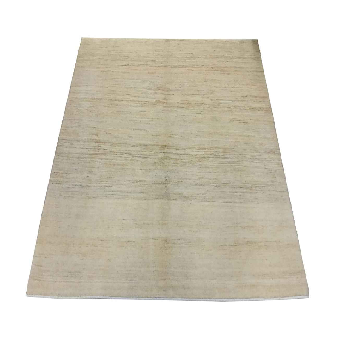 Tapis Gabbeh persan avec laine tissé à la main en Iran crème