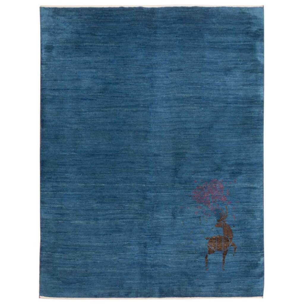 Tapis en laine Gabbeh persan authentique tissé à la main en Chaharmahal & Bakhtiari