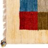Tapis Gabbeh persan en laine authentique tissé à la main en Fars à carreaux crème