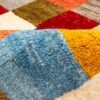 Tapis Gabbeh persan en laine authentique tissé à la main en Fars à carreaux crème