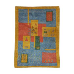 Tapis en laine Gabbeh persan tissé à la main design animal