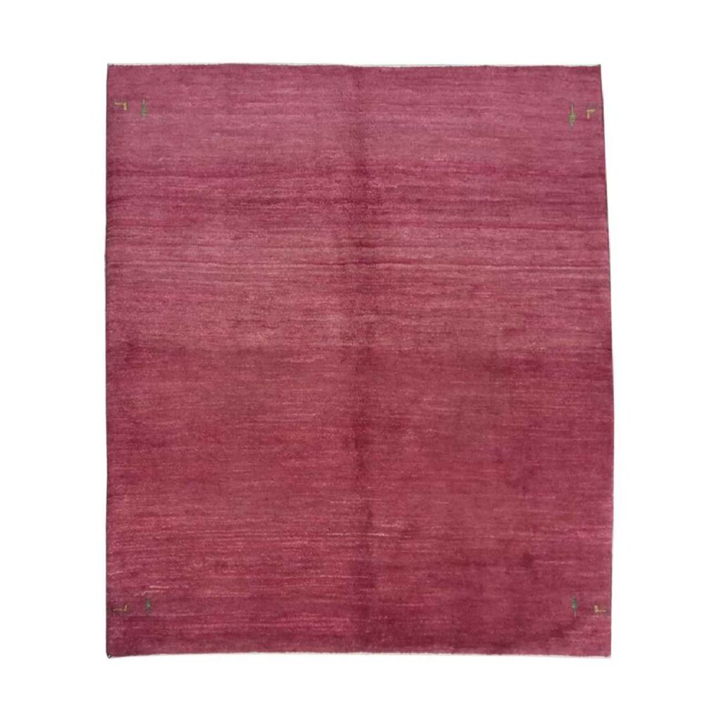 Tapis Gabbeh persan avec laine tissé à la main en Iran rouge