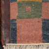 Tapis Gabbeh persan en laine tissé à la main en Fars à carreaux motifs animaliers