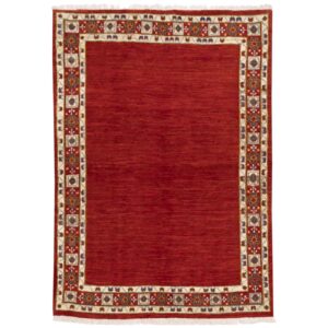 Tapis Gabbeh Persan en laine tissé à la main dans le Fars, floral et bordé