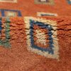 Tapis Gabbeh persan en laine tissé à la main en Fars géométrique orange