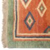 Tapis Gabbeh persan en laine tissé à la main en Fars géométrique orange