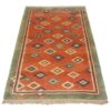 Tapis Gabbeh persan en laine tissé à la main en Fars géométrique orange