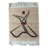 Tapis en laine Gabbeh persan tissé à la main en Fars Derviche tourneur