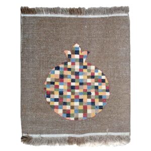 Tapis en laine Gabbeh persan tissé à la main en Golestan grenat brun