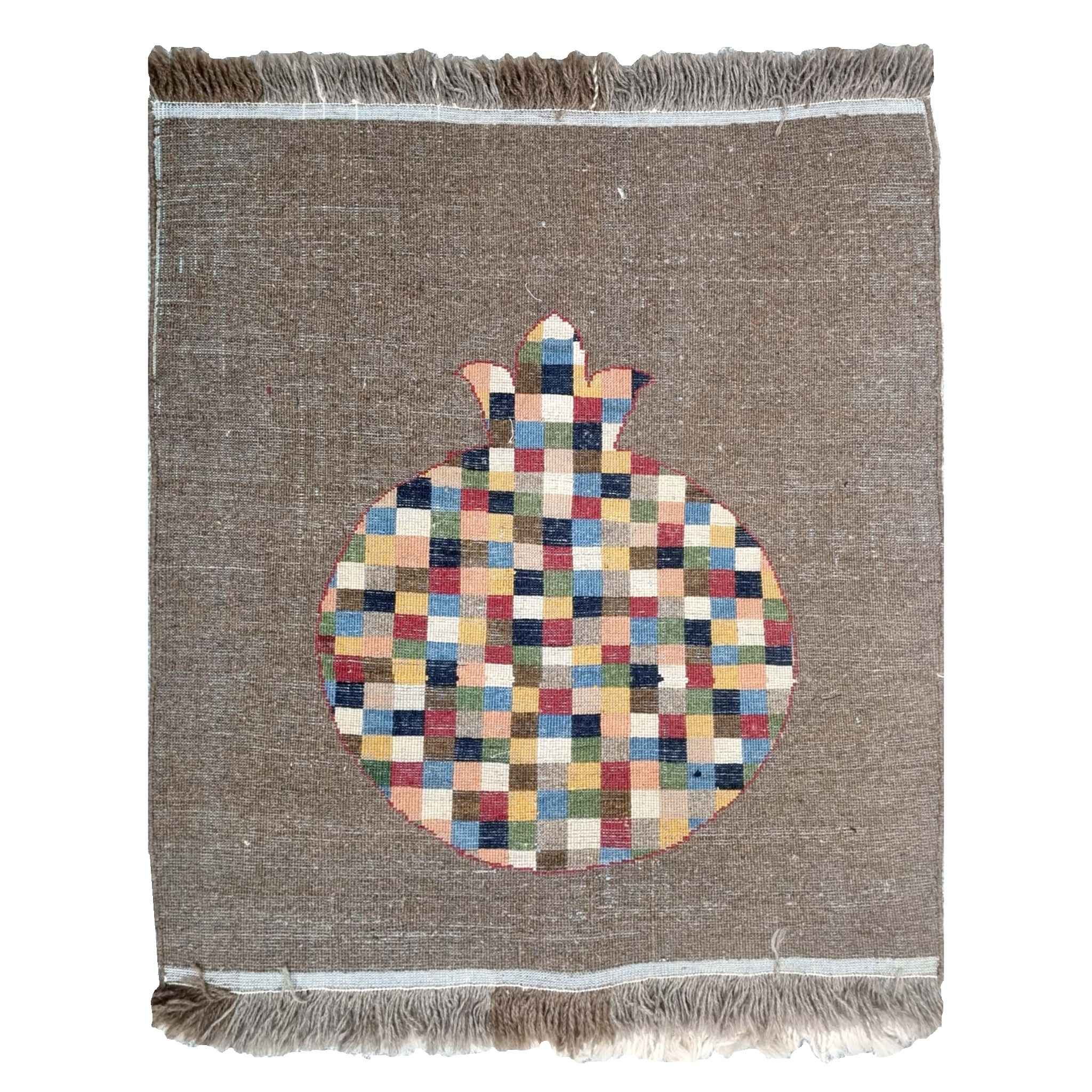 Tapis en laine Gabbeh persan tissé à la main en Golestan grenat brun