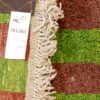 Tapis en laine Gabbeh persan tissé à la main en Khorasan rayé vert