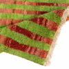 Tapis en laine Gabbeh persan tissé à la main en Khorasan rayé vert