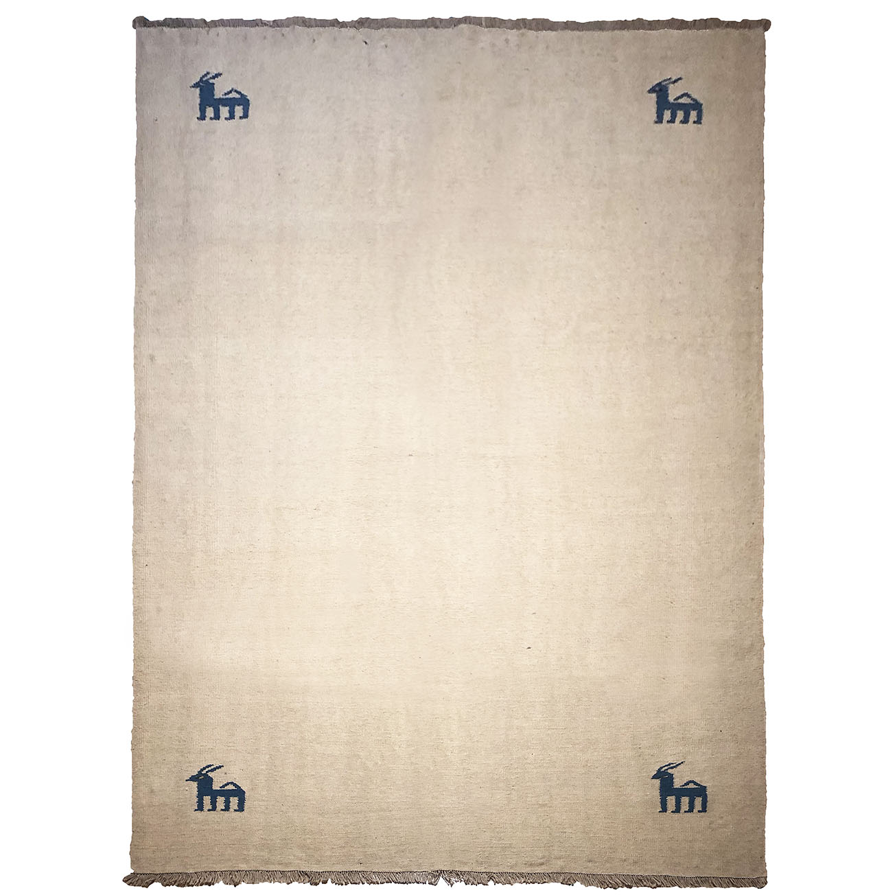 Tapis Gabbeh persan en laine tissé à la main en Shiraz motifs animaliers crème
