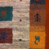 Tapis Gabbeh persan en laine tissé à la main en Shiraz bordé bordeaux