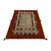 Tapis Gabbeh persan en laine tissé à la main en Shiraz bordé bordeaux