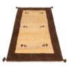 Tapis Gabbeh persan en laine tissé à la main en Fars bordé motifs animaliers
