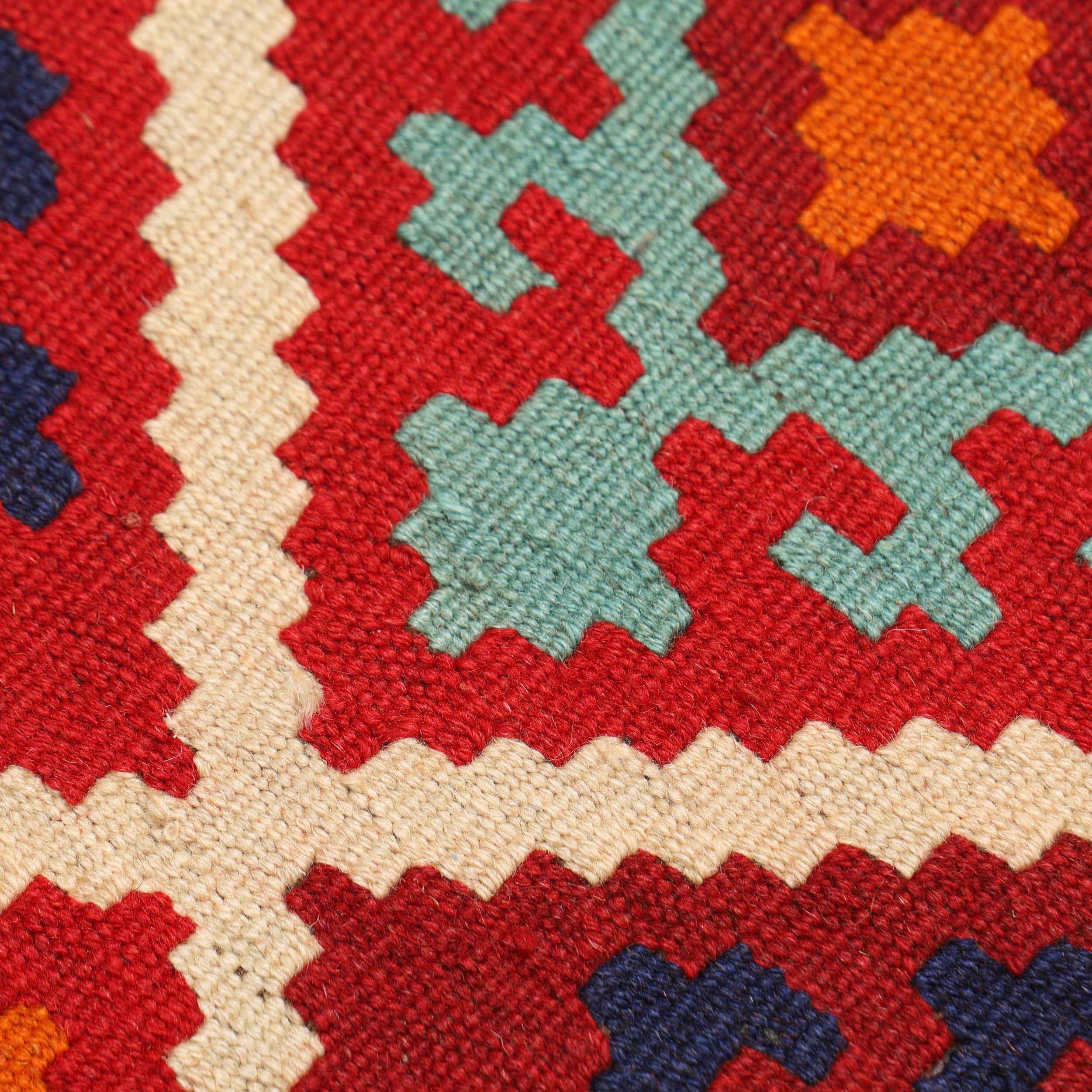 Tapis en laine Kilim persan avec laine tissé à la main en Isfahan Qashqai rouge