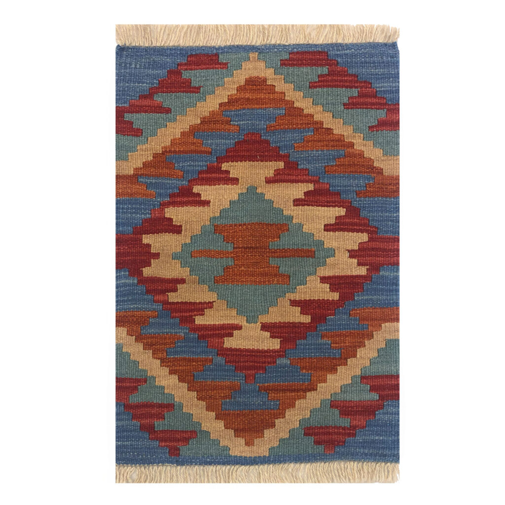 Tapis Kilim Persan en laine tissé à la main à Firuzabad, Qashqai