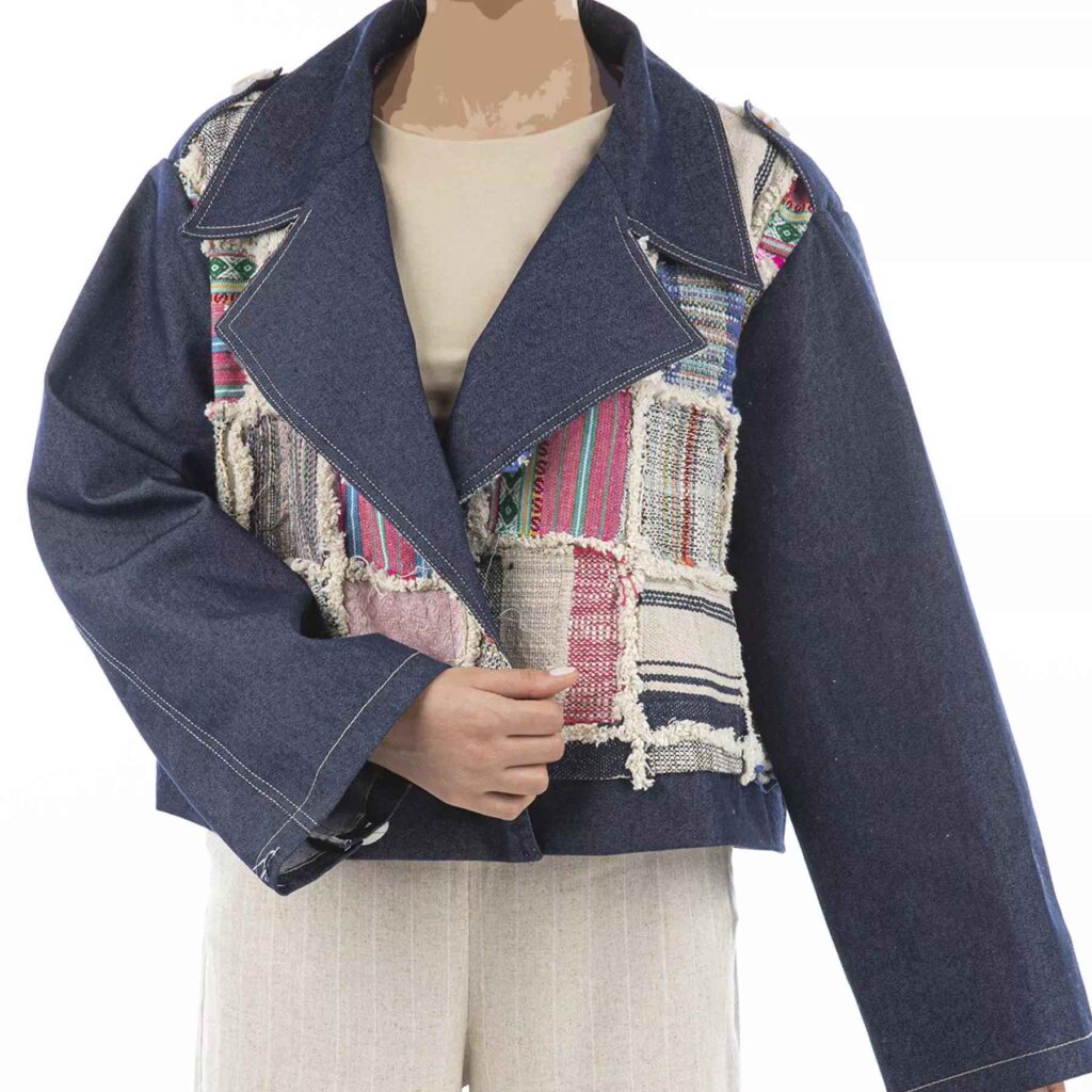 Manto persan coupe ample pour femmes avec design patchwork