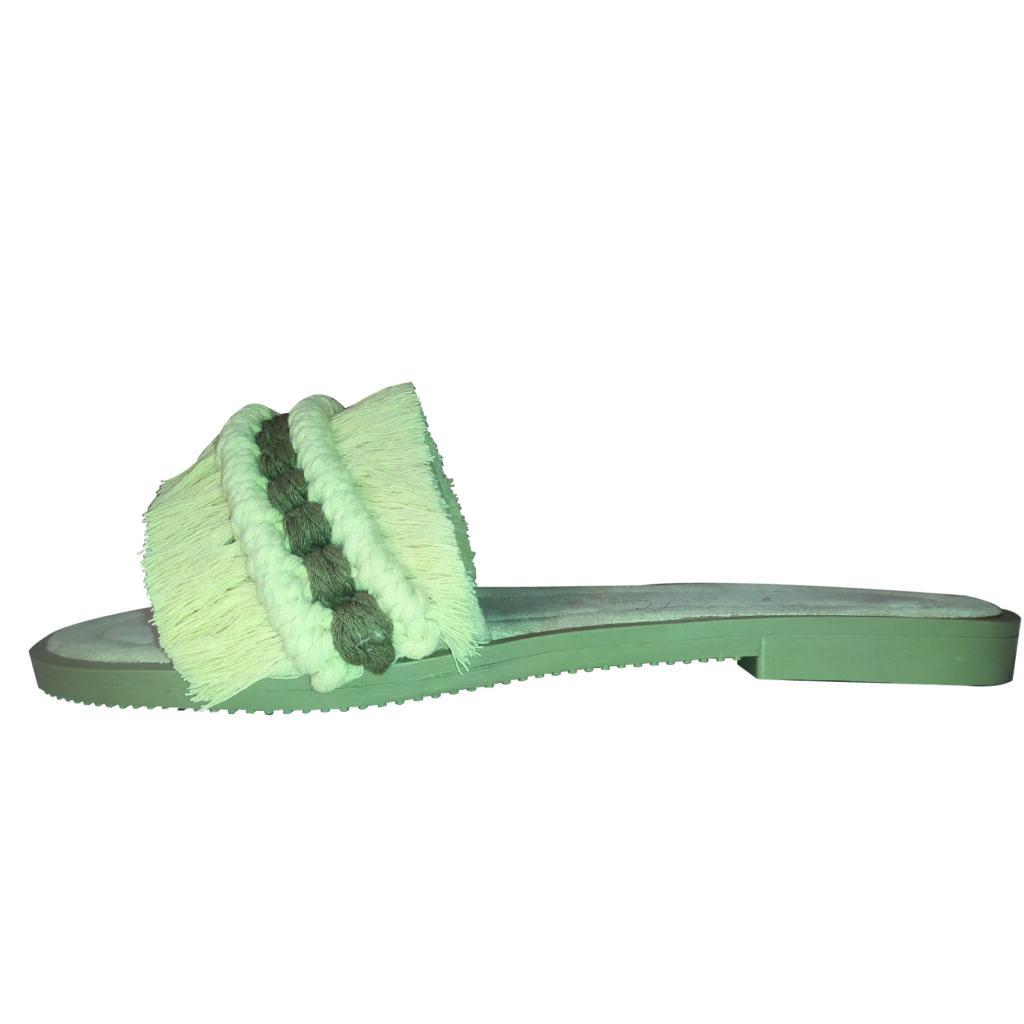 Pantoufles Macramé Boho Chic Plates pour Femmes Modèle Baft