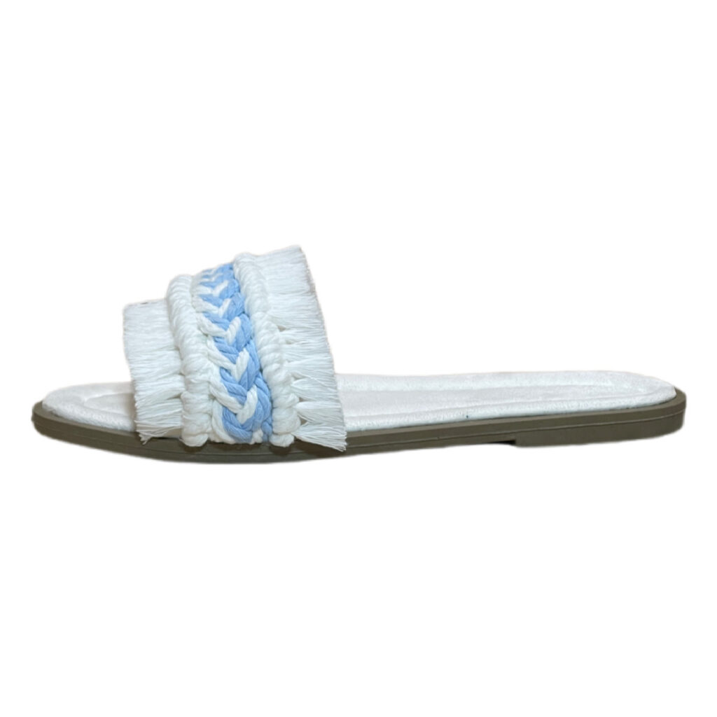 Pantoufles Macramé Boho Chic pour Femmes Modèle Plat