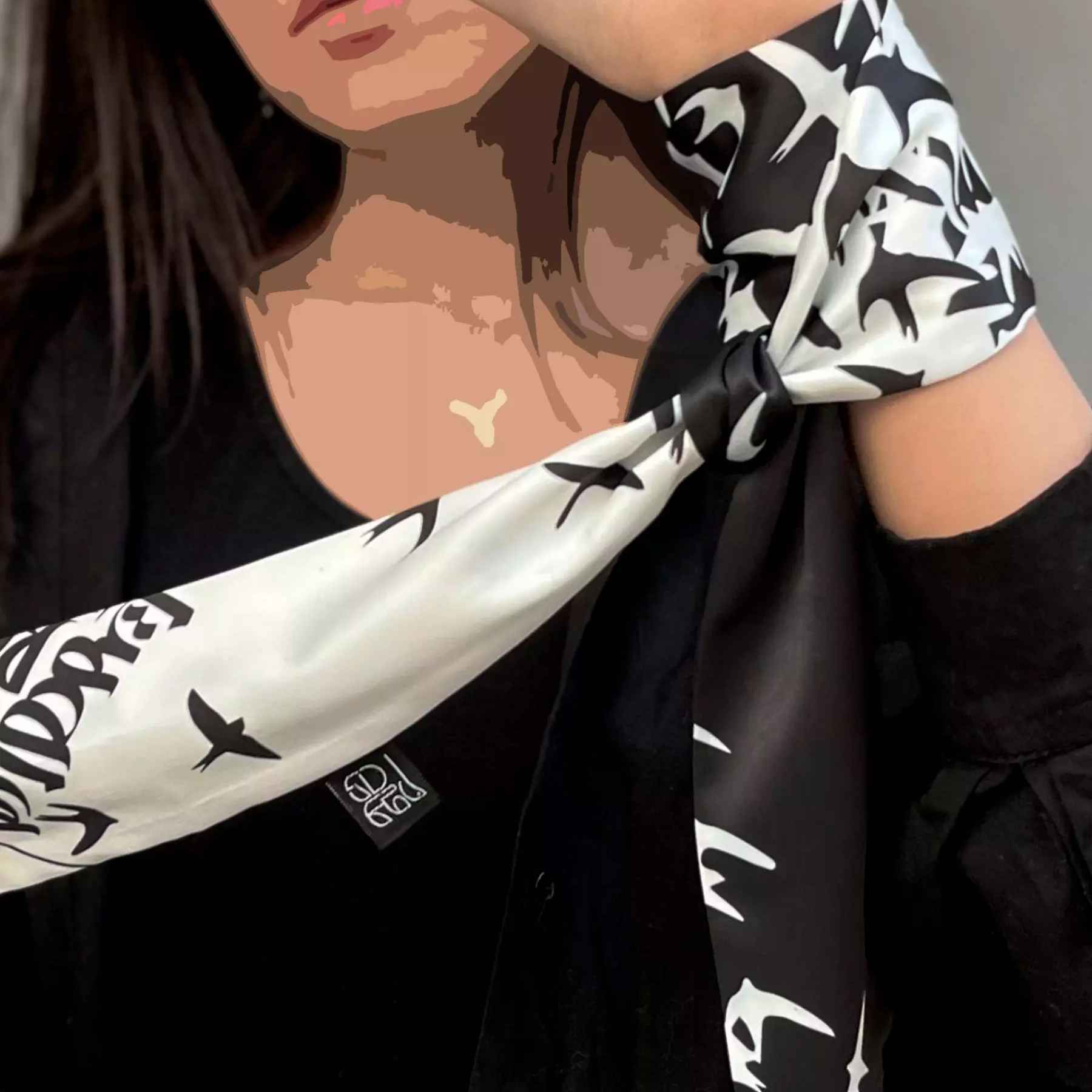 Foulard persan pour femme avec motif calligraphique