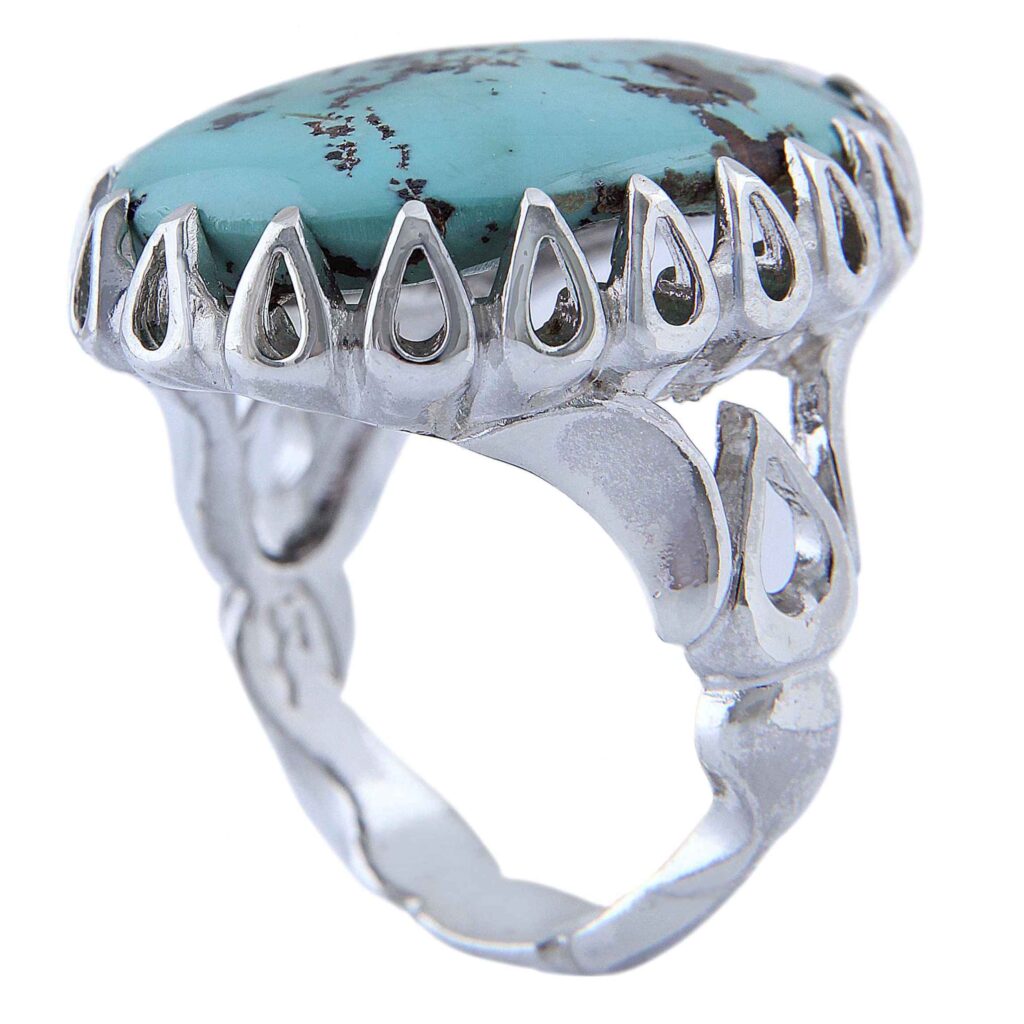 Bague Faite Main AM_4806 pour Homme avec Turquoise de Neyshabur