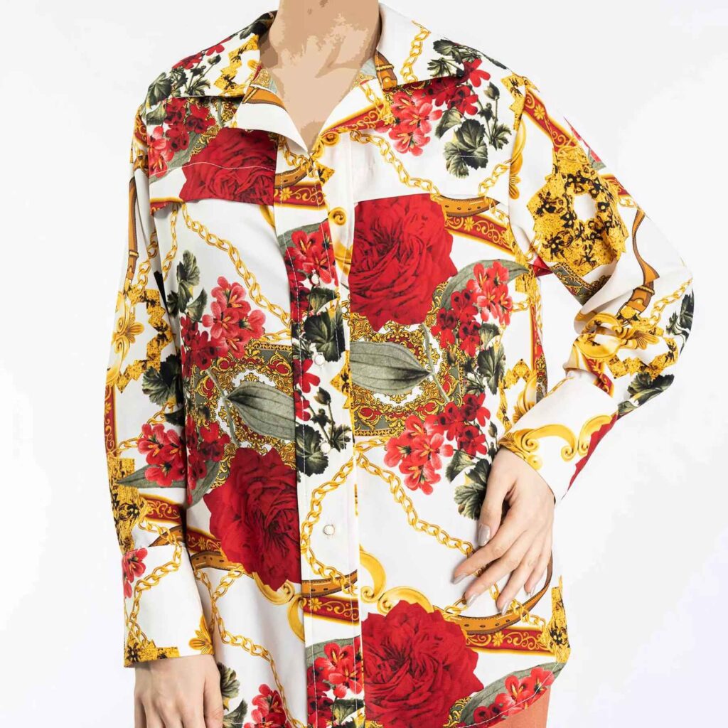 Tunique style persan pour femmes avec design floral
