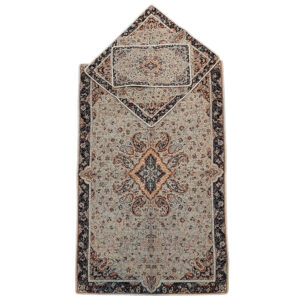 Tapis de prière en Termeh persan de luxe, Sajada mince blanc islamique