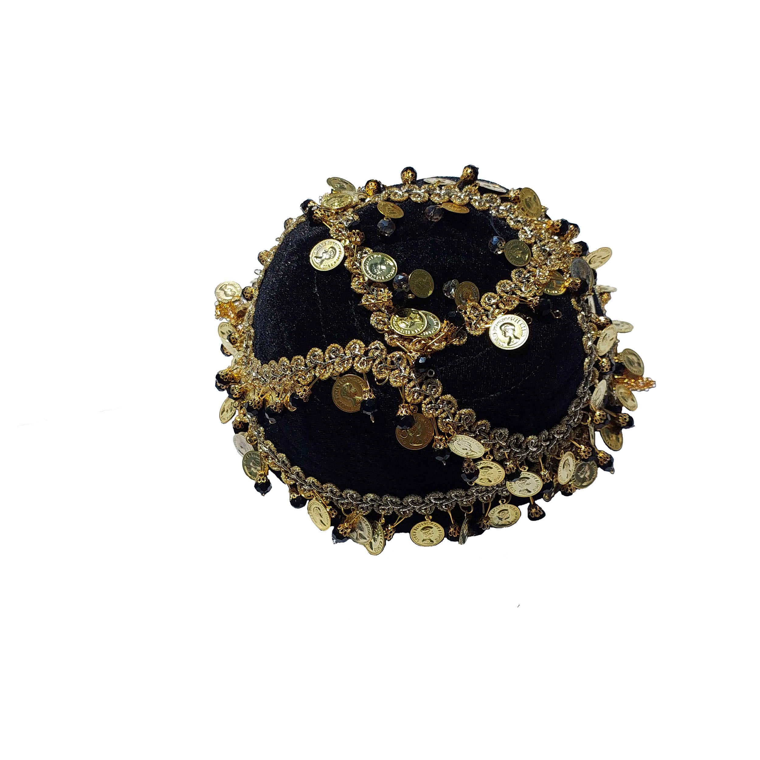 Chapeau Ethnique Persan en Velours Traditionnel - Fait Main pour Femme