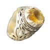 Bague en Citrine Jaune Persane en Argent pour Homme Modèle Ashk