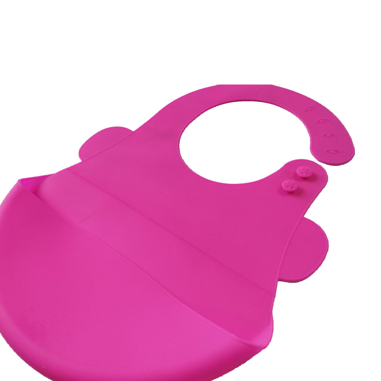 Bavoir Bébé Imperméable en Silicone Rose pour les Repas