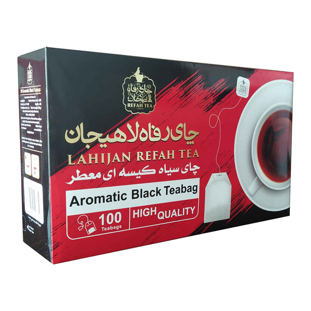 Sachets de thé noir aromatique de Lahijan Refah, qualité supérieure — pack de 100 (lot de 3)