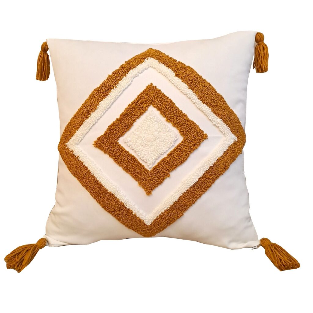 Housse de Coussin Punch Needle - Élégance Artisanale Brodé