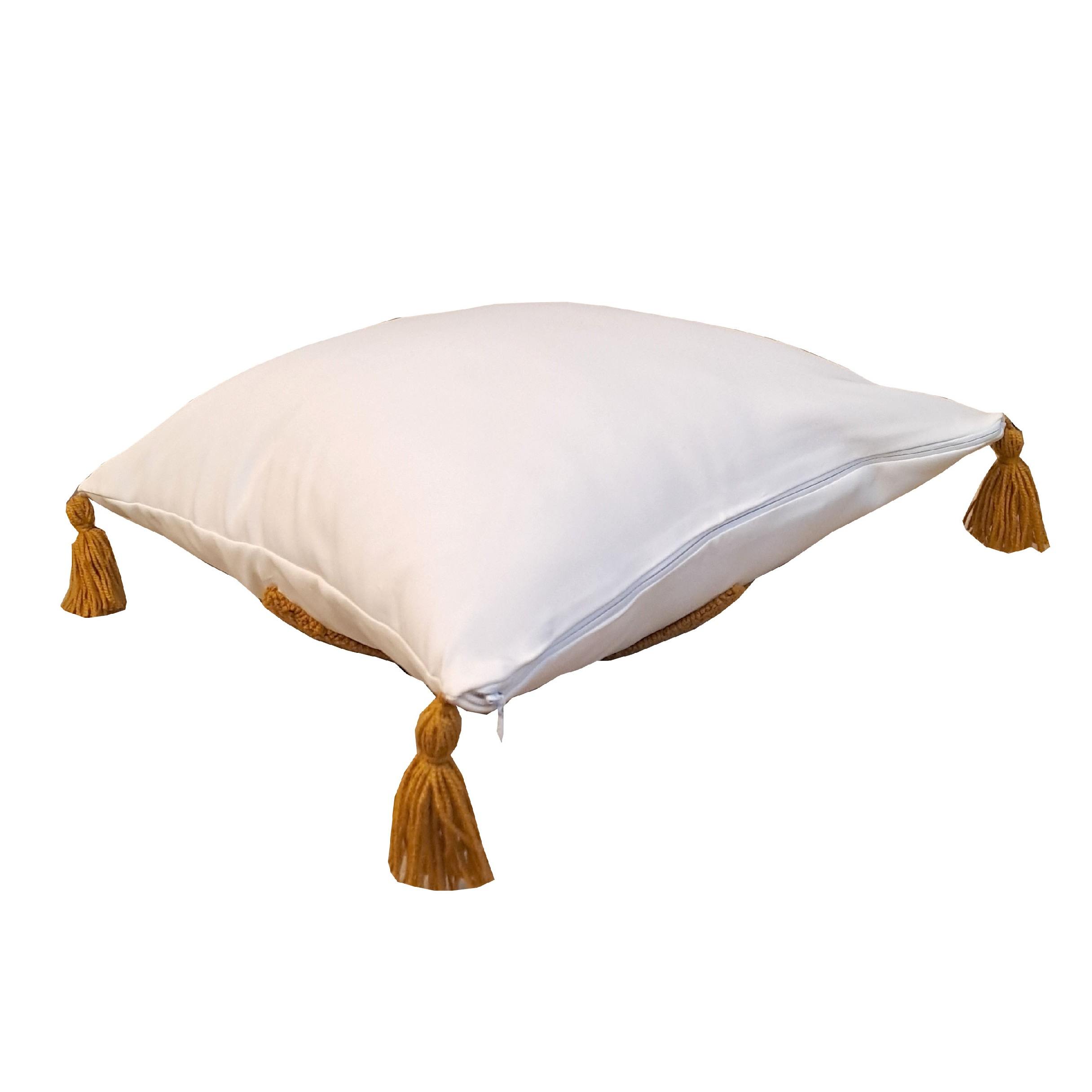 Housse de Coussin Punch Needle – Élégance Artisanale Brodé