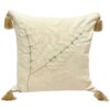 Housse de Coussin Punch Needle - Design Longues Feuilles Crème Brodé