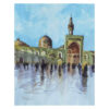 Peinture réaliste originale - Aquarelle sur carton, sanctuaire de l’Imam Reza