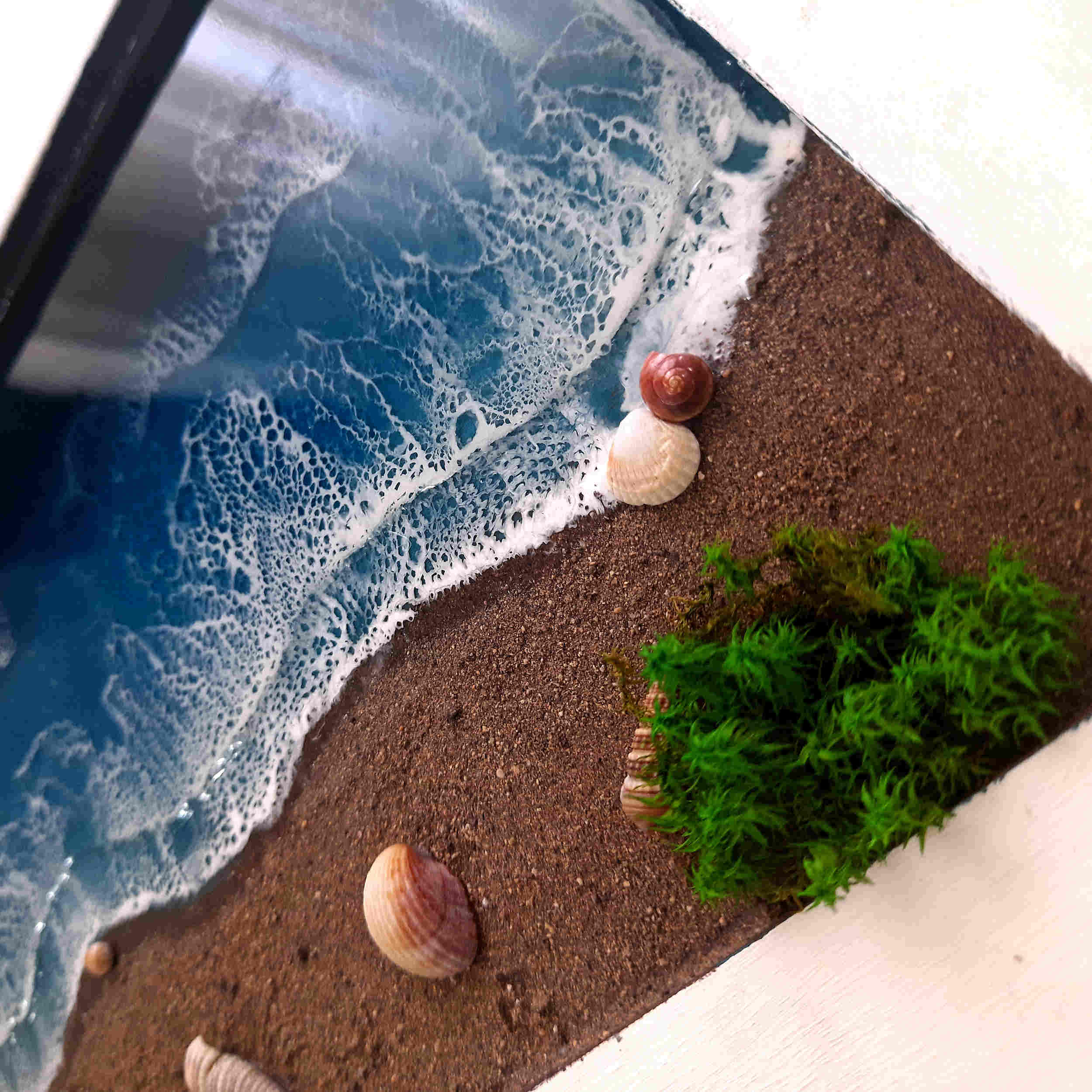 Porte-clés mural en résine avec cinq crochets modèle Plage