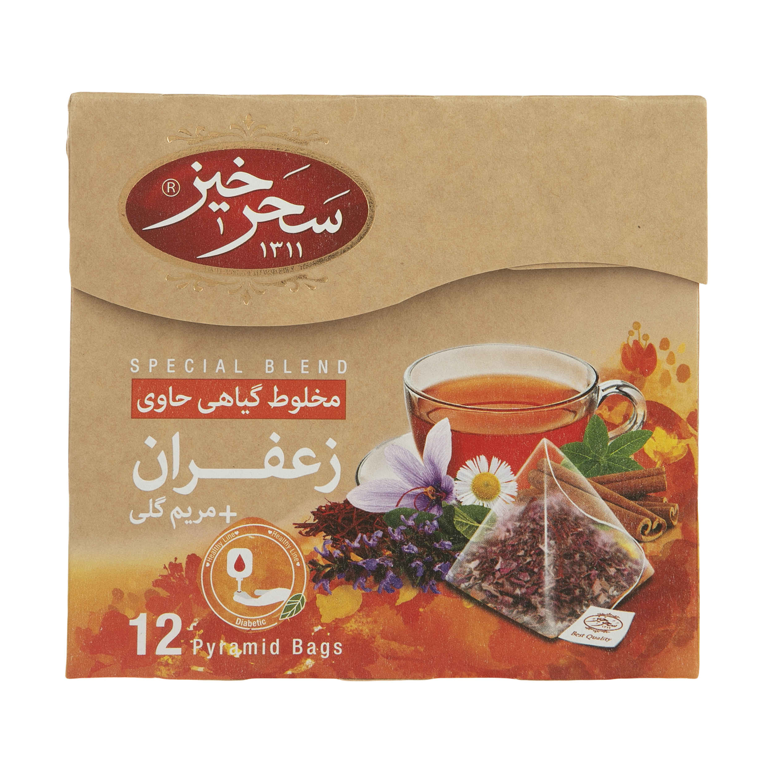 Saharkhiz Mélange de Thé Herbal : Safran et Sauge (5 paquets)