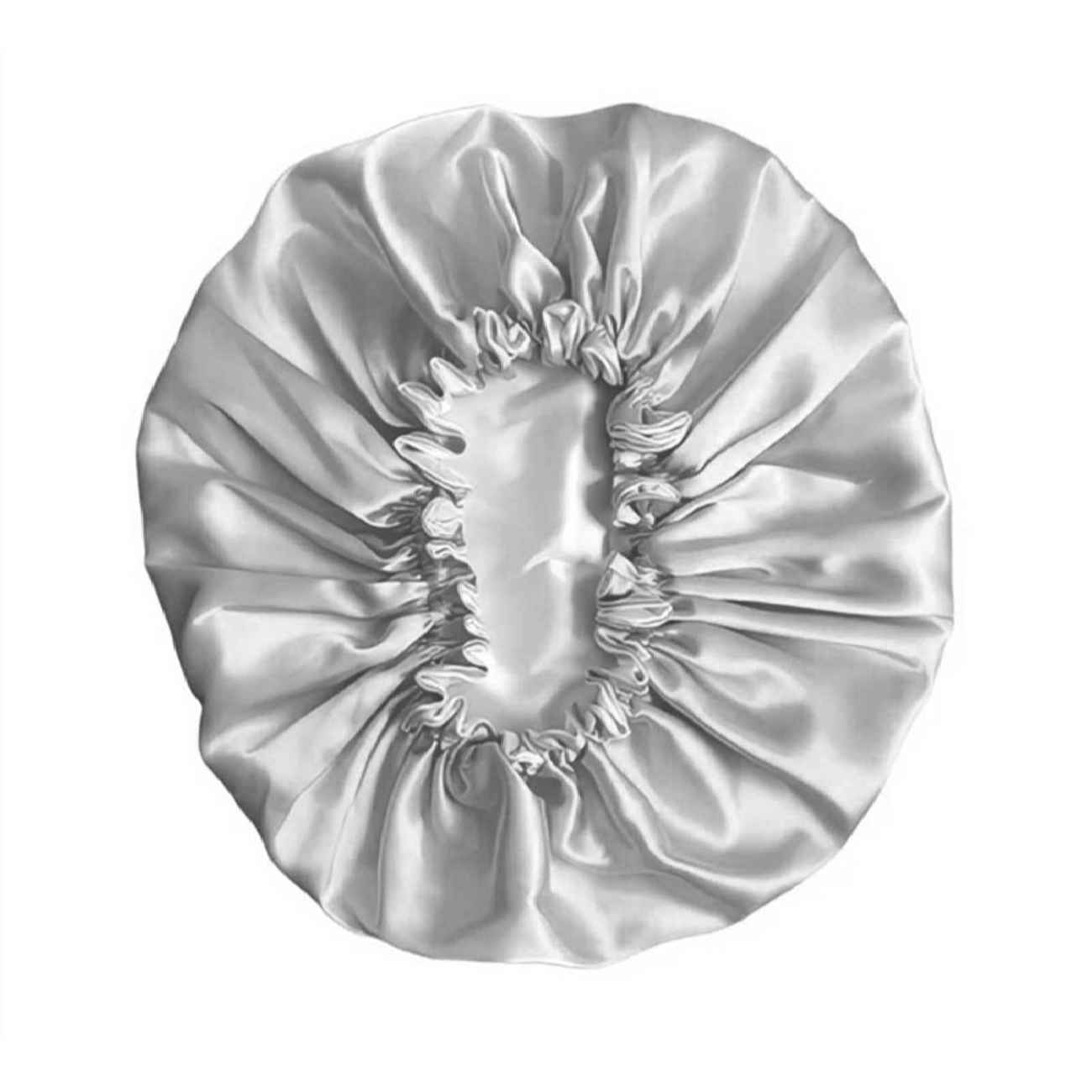 Bonnet de nuit en satin de luxe blanc pour femmes