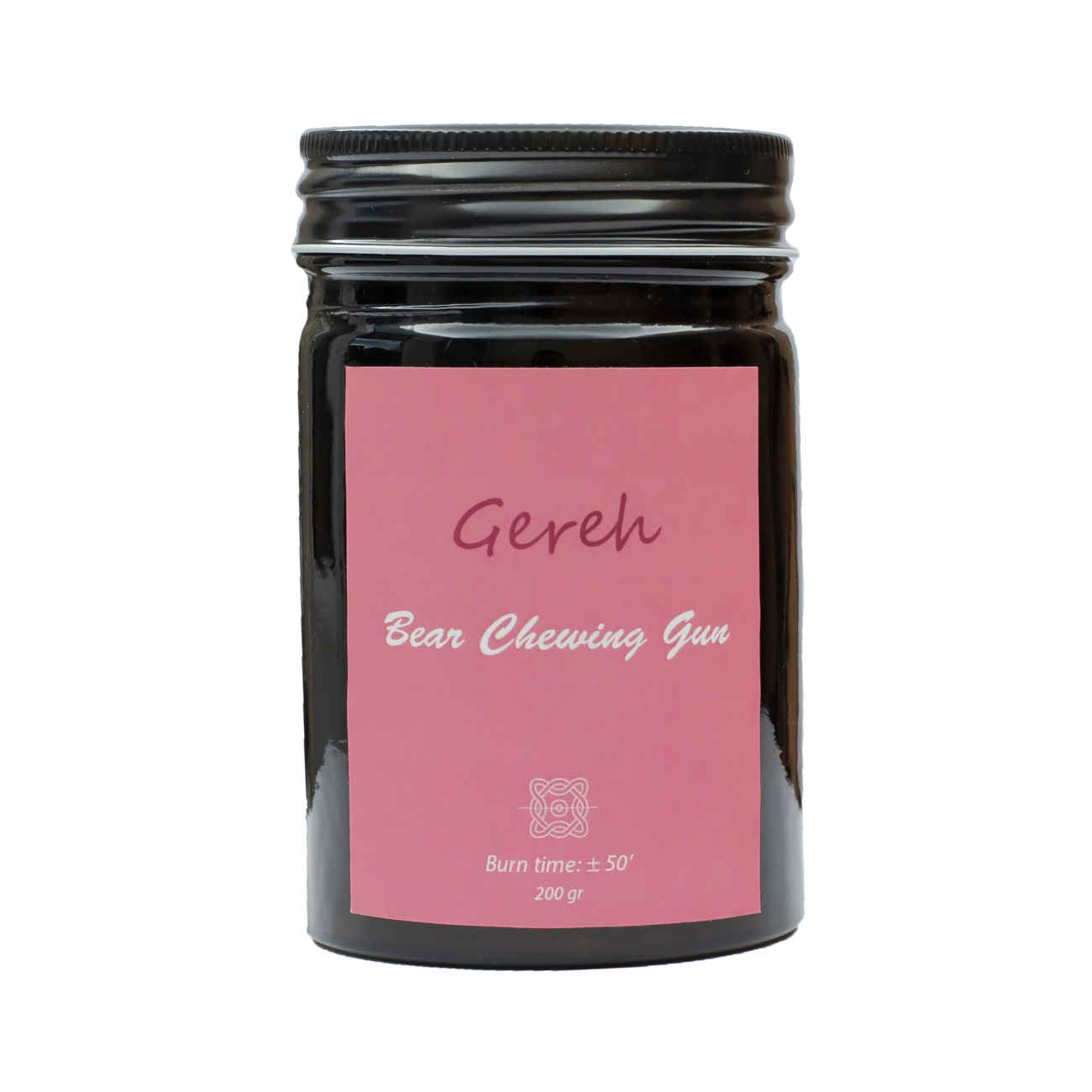 Bougie parfumée en pot en verre avec parfum de gomme