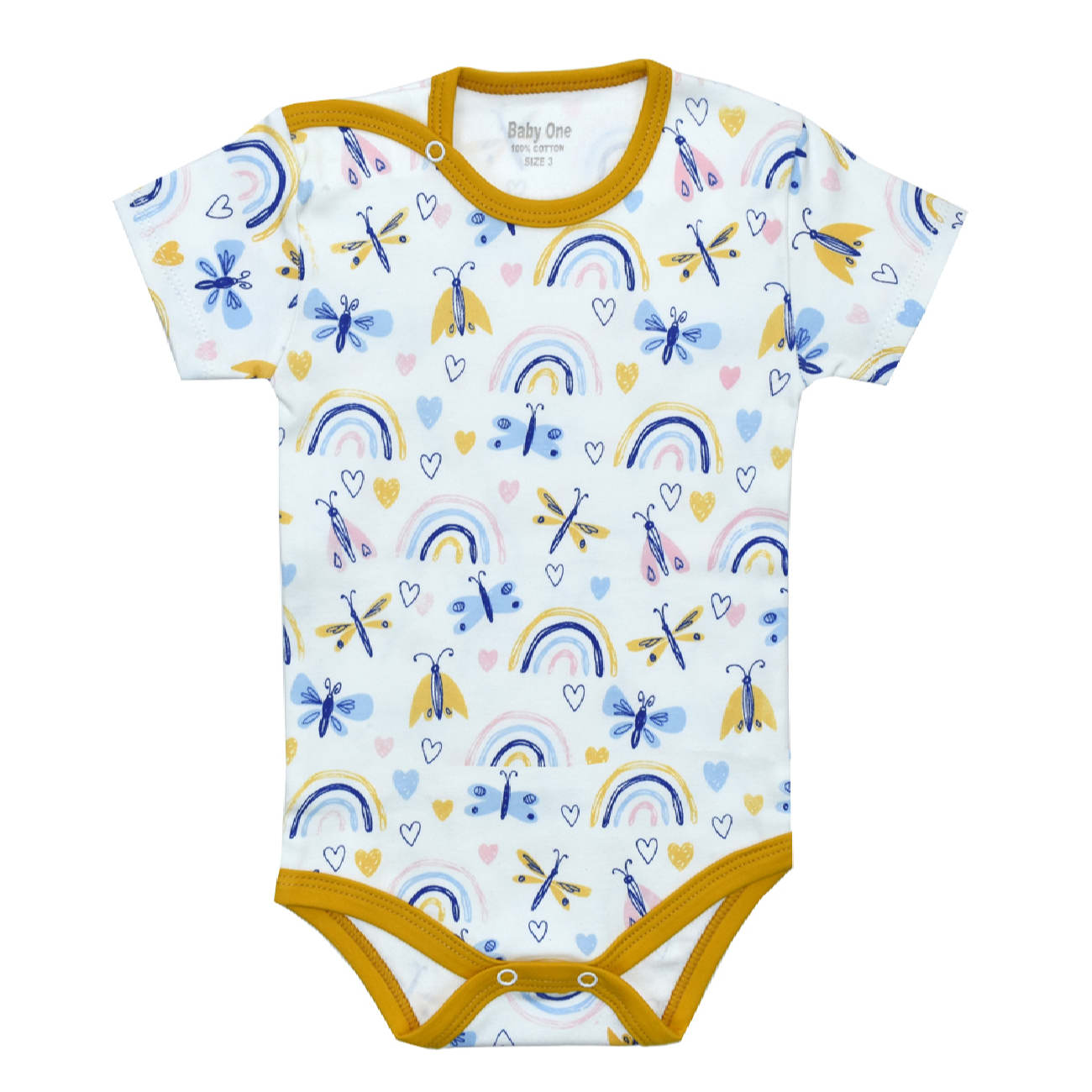 Body à manches courtes pour bébé avec design arc-en-ciel