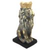 Figurine de lion assis avec couronne - Sculpture d'animal royal