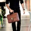 Mallette en cuir spacieuse pour hommes - DP1