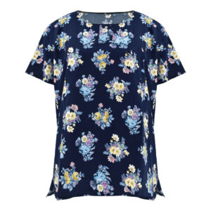 Chemise à manches courtes en coton pour femmes avec design floral